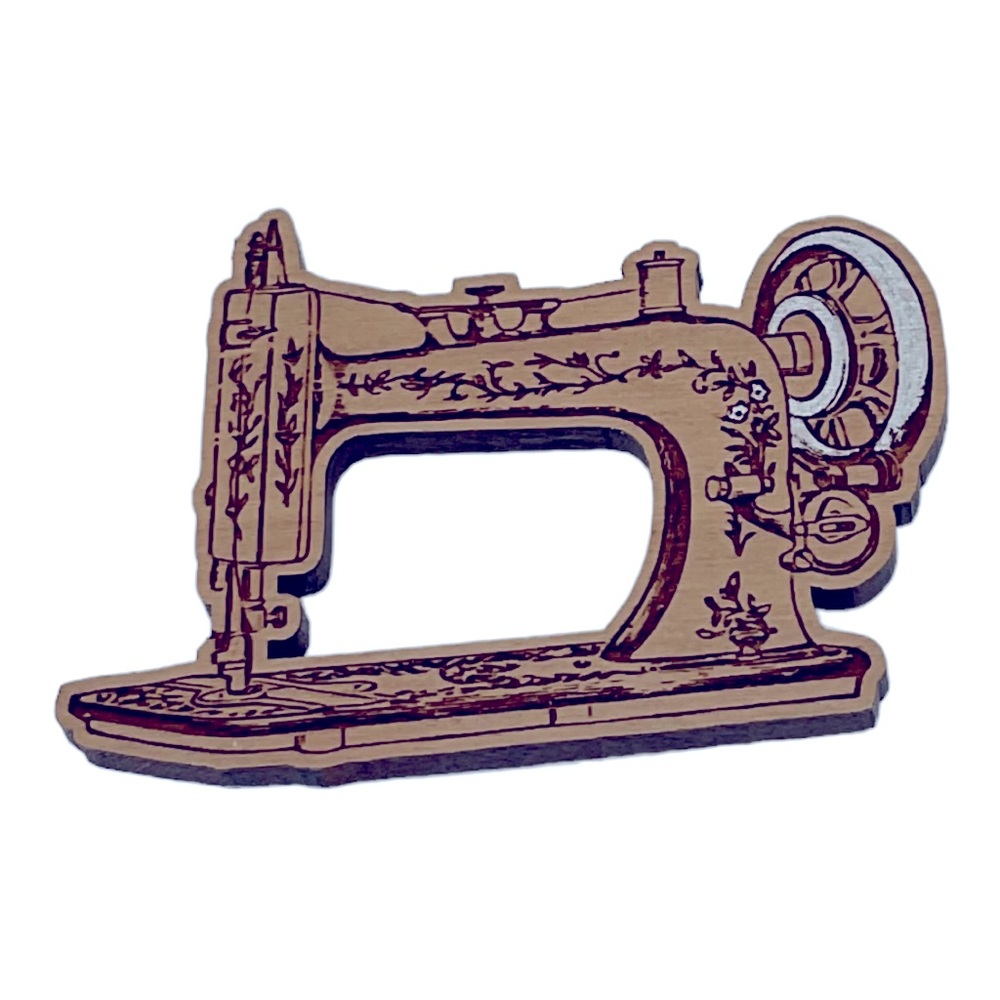 ✨2 for $15✨ Handmade wooden sewing machine brooch, brand new